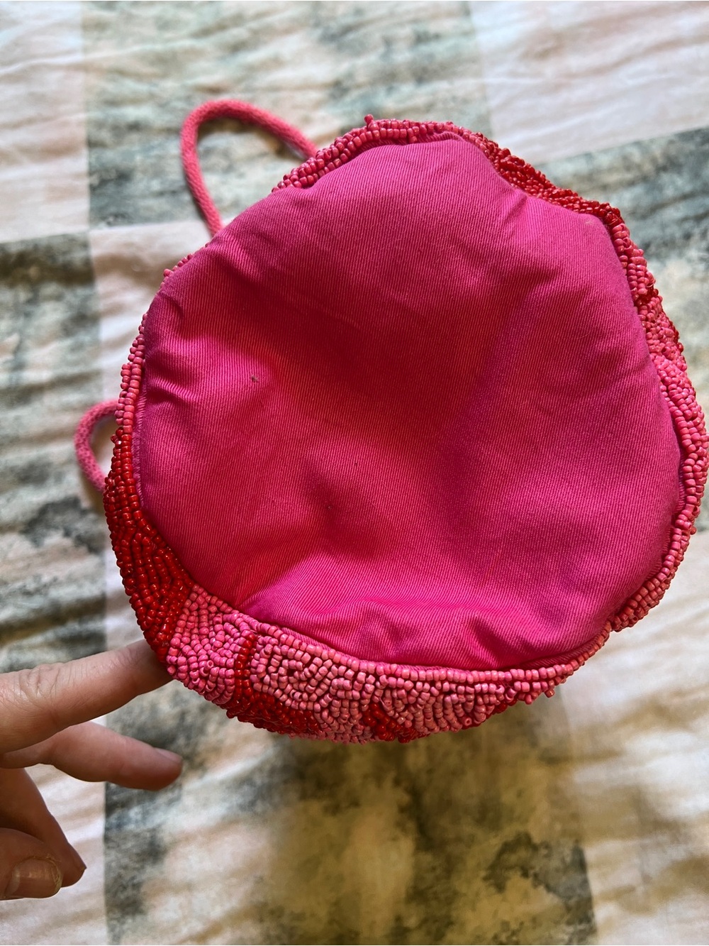 kate spade Pink and Red Beaded Drawstring Wristlet - Picture 5 of 7
